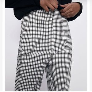 Zara checked high waist trousers size XS never worn